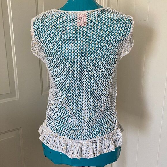 Faded Glory Crochet Boho Sequin Top Womens Size L (12-14) - Picture 4 of 9